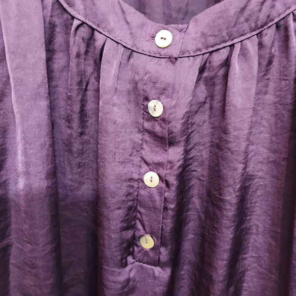 Honey punch silk purple button up flowy - Picture 3 of 8